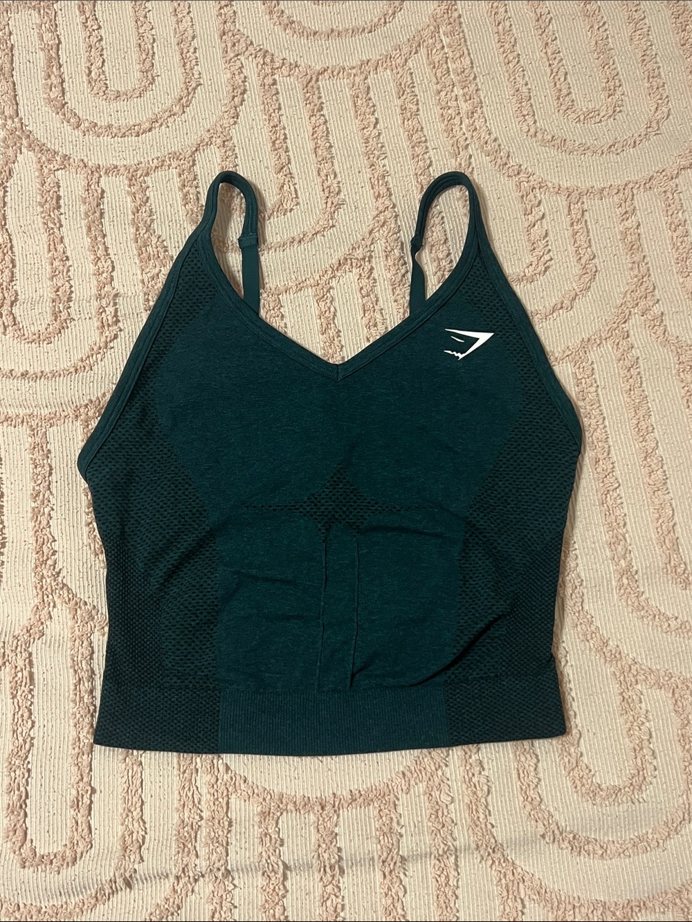 Gymshark Women's Dark Teal Seamless Sports Crop Top